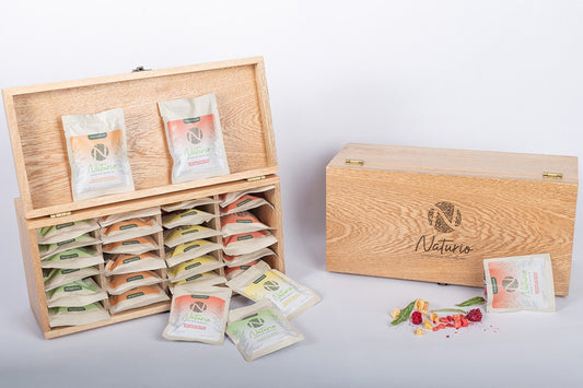 Cajas en madera de infusiones liofilizadas